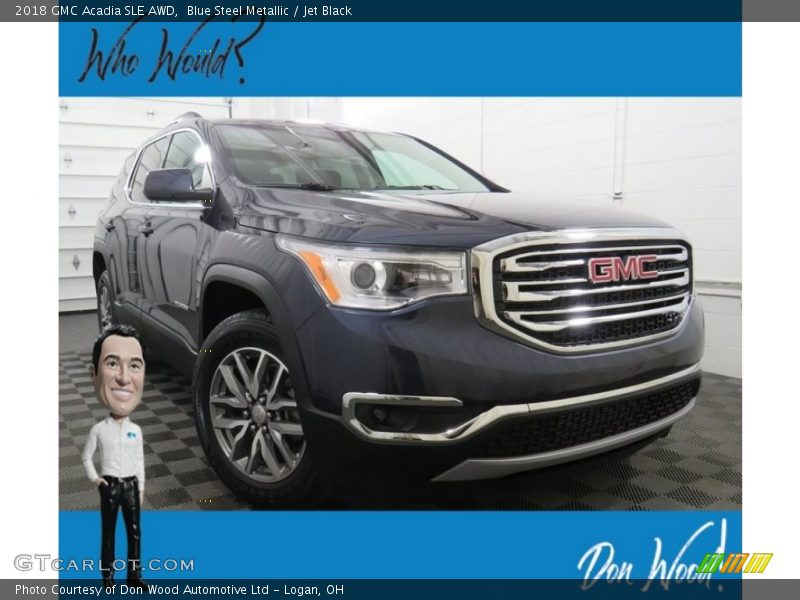 Blue Steel Metallic / Jet Black 2018 GMC Acadia SLE AWD
