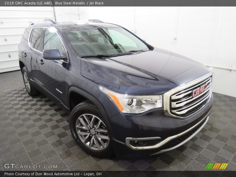 Blue Steel Metallic / Jet Black 2018 GMC Acadia SLE AWD