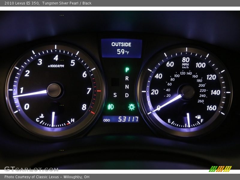 Tungsten Silver Pearl / Black 2010 Lexus ES 350