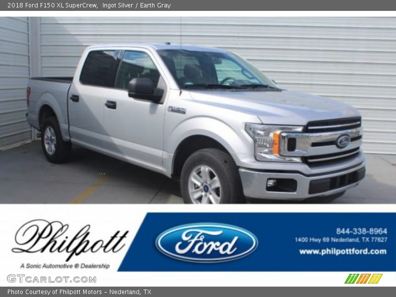 Ingot Silver / Earth Gray 2018 Ford F150 XL SuperCrew