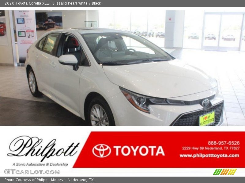 Blizzard Pearl White / Black 2020 Toyota Corolla XLE