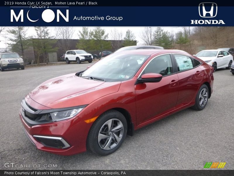 Molten Lava Pearl / Black 2019 Honda Civic LX Sedan