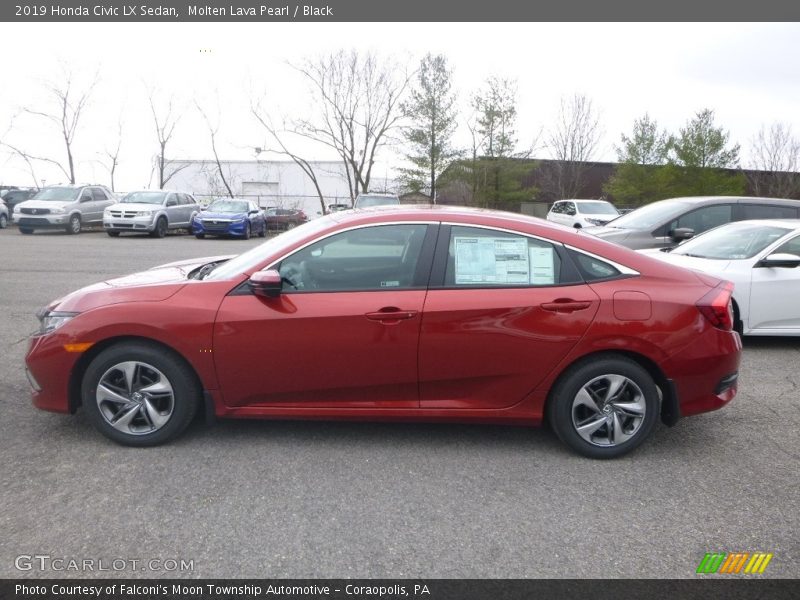 Molten Lava Pearl / Black 2019 Honda Civic LX Sedan