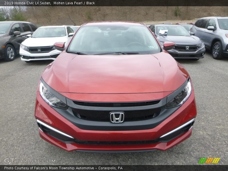 Molten Lava Pearl / Black 2019 Honda Civic LX Sedan