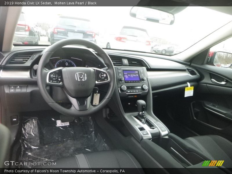 Molten Lava Pearl / Black 2019 Honda Civic LX Sedan