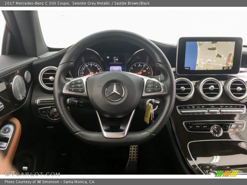 Selenite Grey Metallic / Saddle Brown/Black 2017 Mercedes-Benz C 300 Coupe