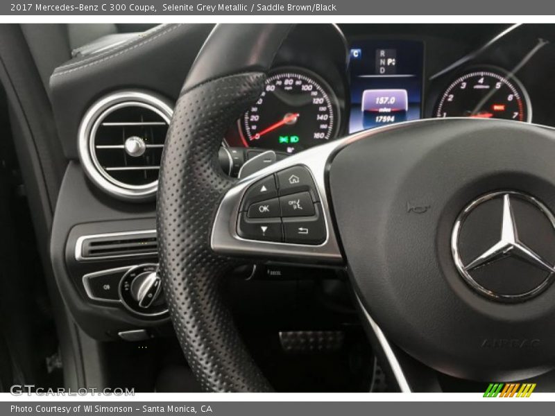 Selenite Grey Metallic / Saddle Brown/Black 2017 Mercedes-Benz C 300 Coupe