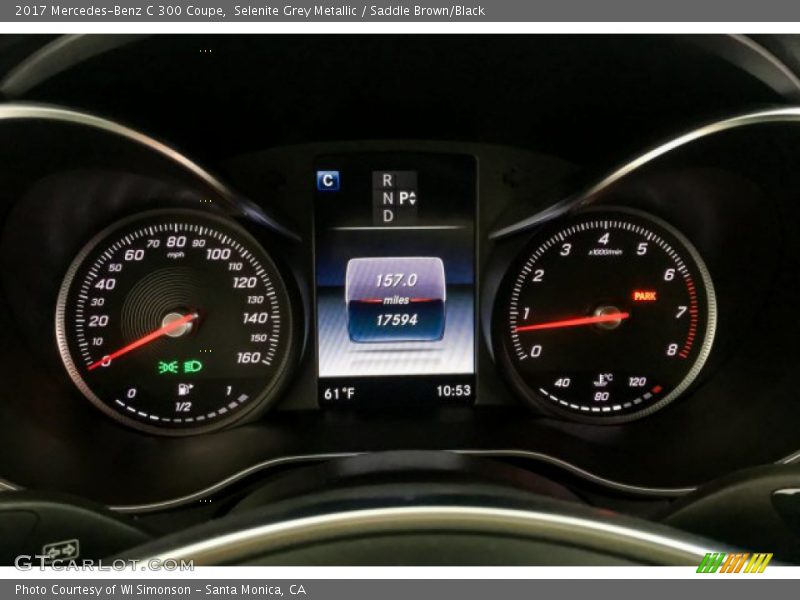 Selenite Grey Metallic / Saddle Brown/Black 2017 Mercedes-Benz C 300 Coupe