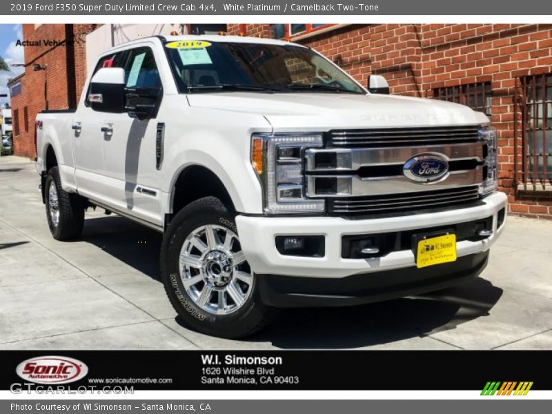White Platinum / Camelback Two-Tone 2019 Ford F350 Super Duty Limited Crew Cab 4x4