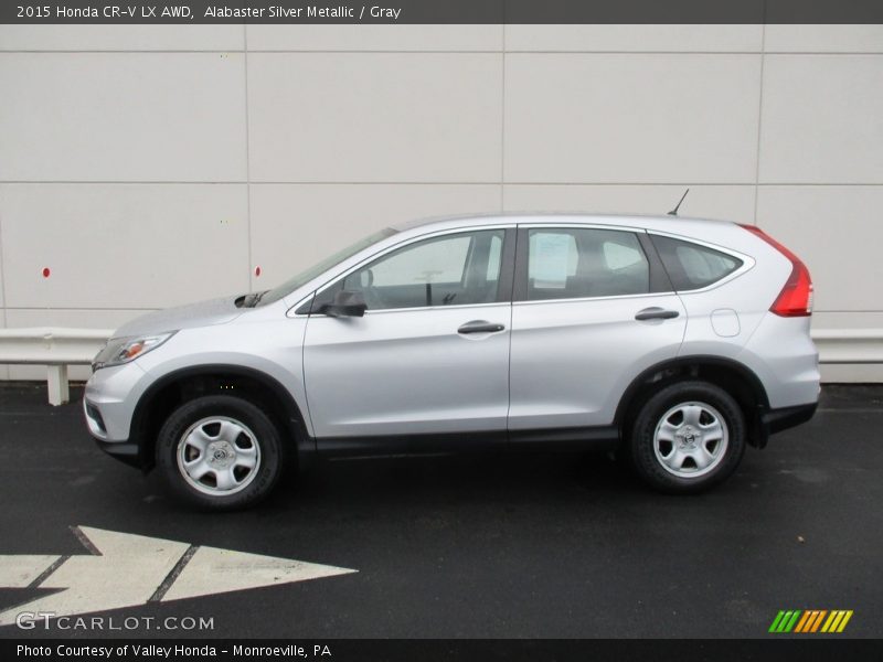 Alabaster Silver Metallic / Gray 2015 Honda CR-V LX AWD