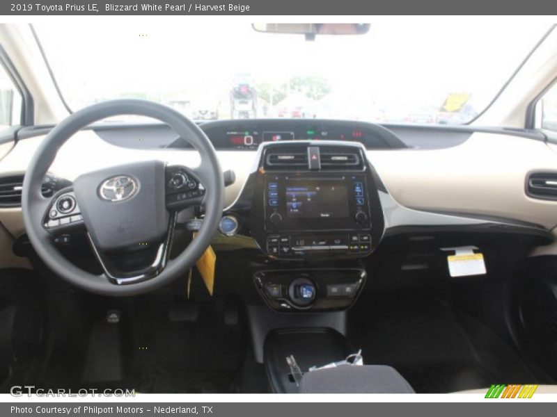 Blizzard White Pearl / Harvest Beige 2019 Toyota Prius LE