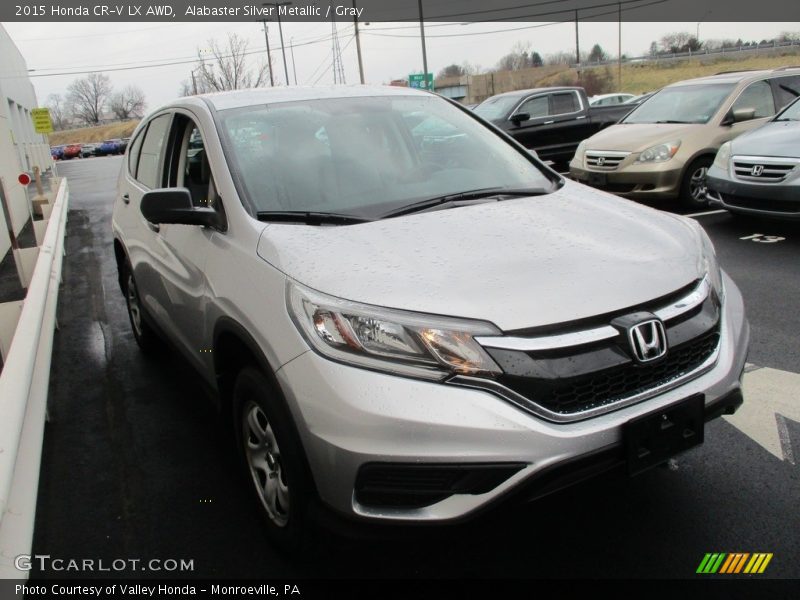 Alabaster Silver Metallic / Gray 2015 Honda CR-V LX AWD