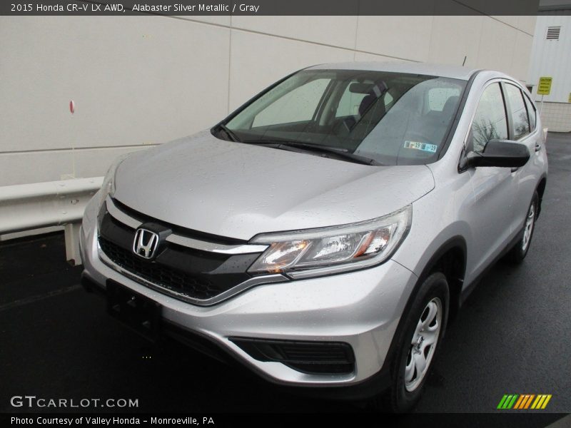 Alabaster Silver Metallic / Gray 2015 Honda CR-V LX AWD
