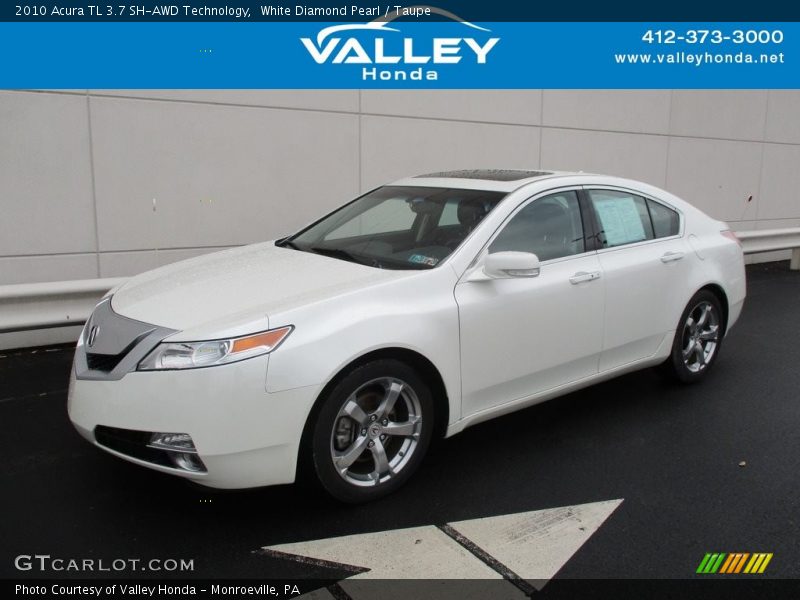 White Diamond Pearl / Taupe 2010 Acura TL 3.7 SH-AWD Technology