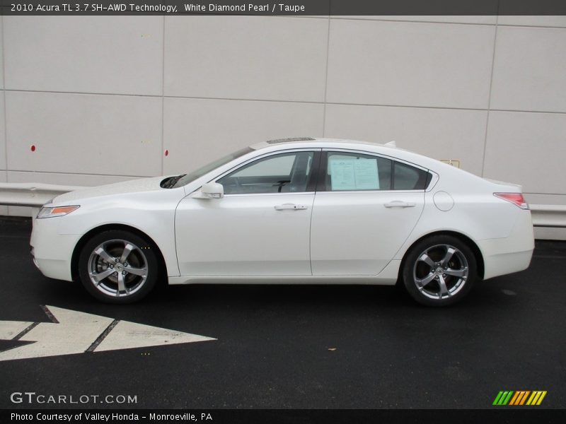 White Diamond Pearl / Taupe 2010 Acura TL 3.7 SH-AWD Technology