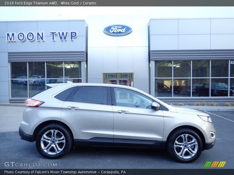White Gold / Ceramic 2018 Ford Edge Titanium AWD