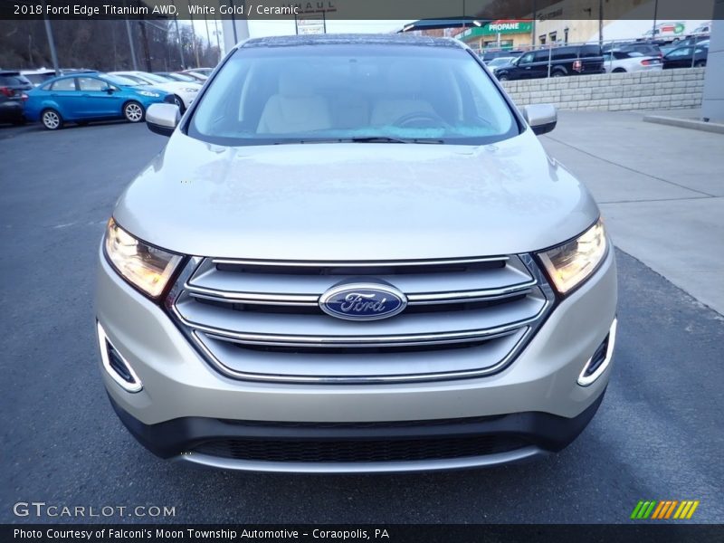 White Gold / Ceramic 2018 Ford Edge Titanium AWD