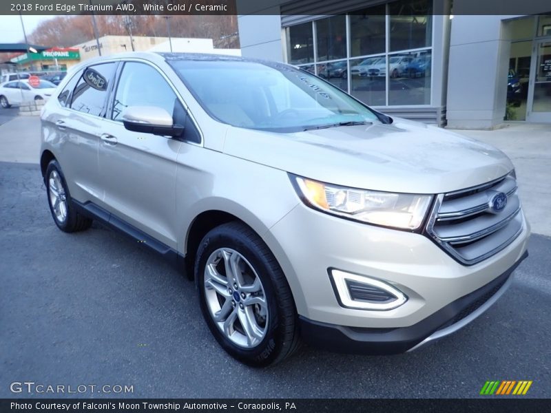 White Gold / Ceramic 2018 Ford Edge Titanium AWD
