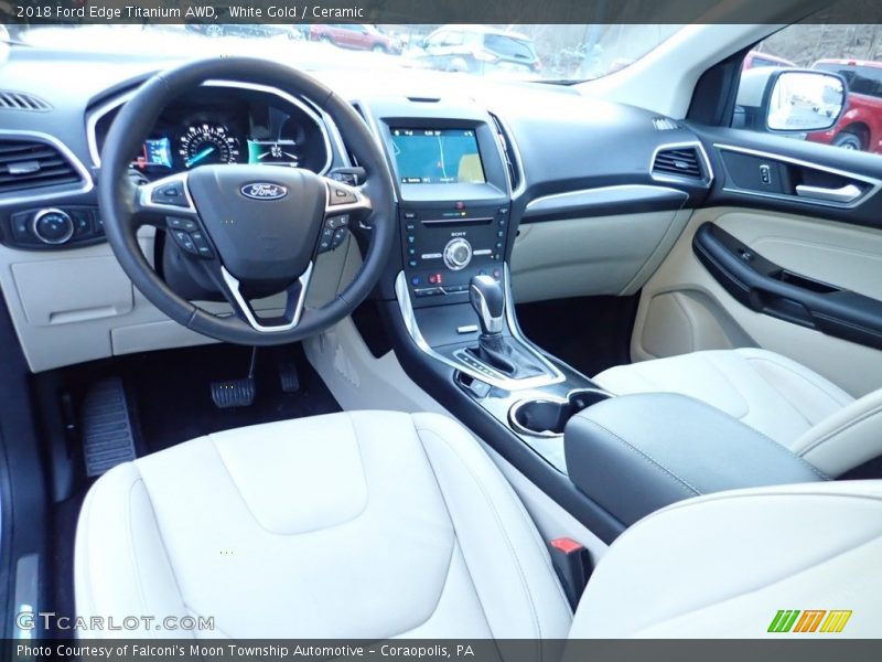 White Gold / Ceramic 2018 Ford Edge Titanium AWD