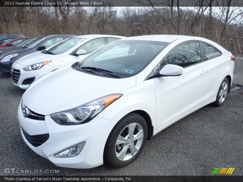 Monaco White / Black 2013 Hyundai Elantra Coupe GS