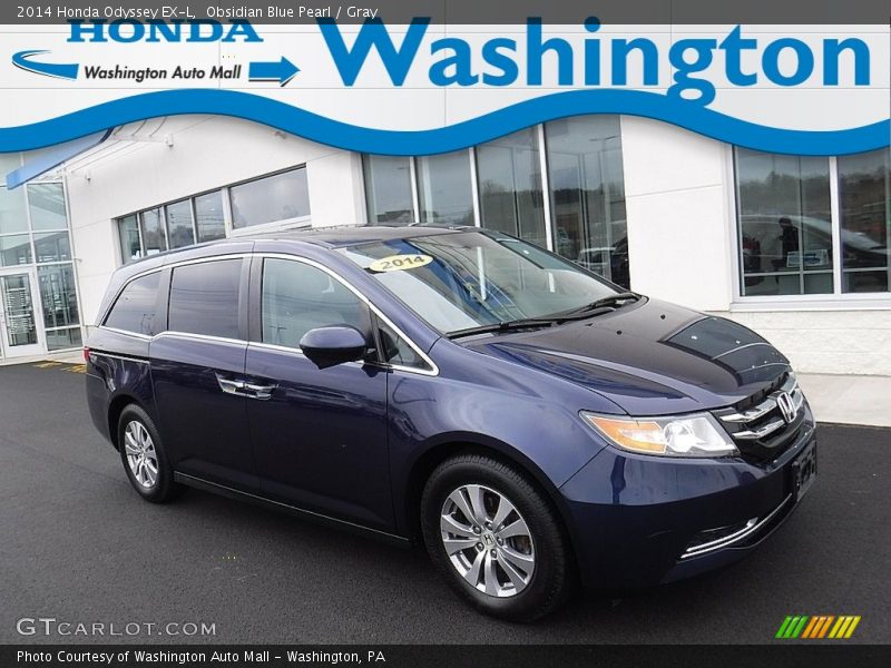 Obsidian Blue Pearl / Gray 2014 Honda Odyssey EX-L