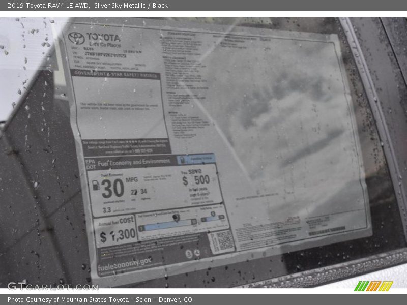 Silver Sky Metallic / Black 2019 Toyota RAV4 LE AWD