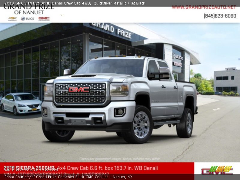 Quicksilver Metallic / Jet Black 2019 GMC Sierra 2500HD Denali Crew Cab 4WD