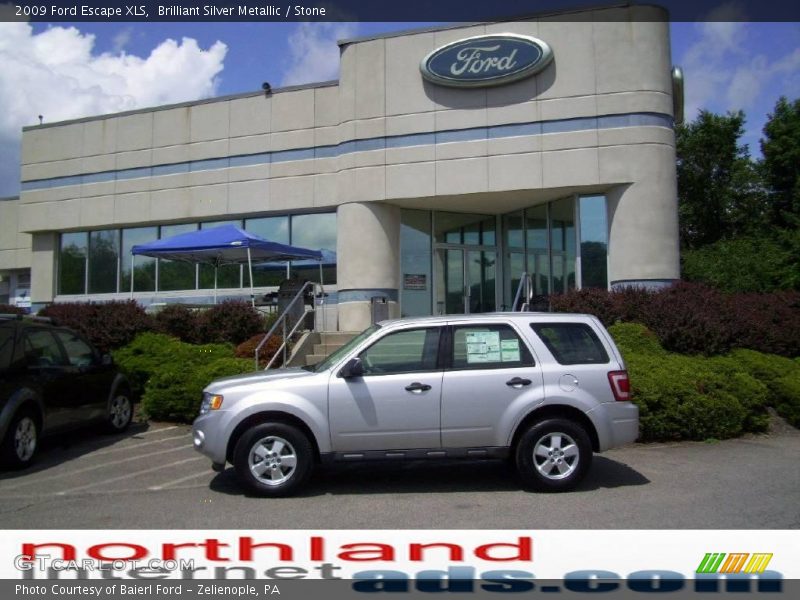 Brilliant Silver Metallic / Stone 2009 Ford Escape XLS