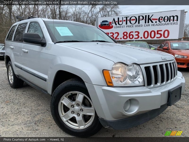 Bright Silver Metallic / Medium Slate Gray 2007 Jeep Grand Cherokee Laredo 4x4