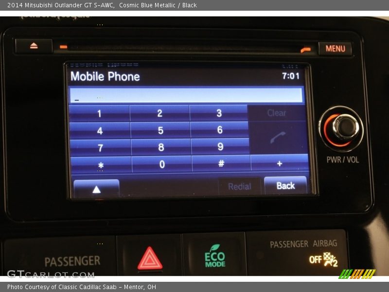 Cosmic Blue Metallic / Black 2014 Mitsubishi Outlander GT S-AWC