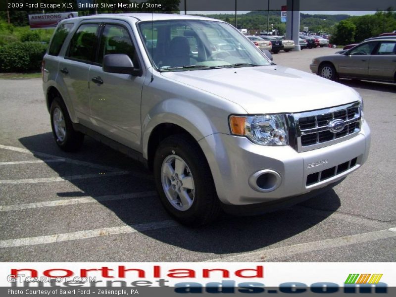 Brilliant Silver Metallic / Stone 2009 Ford Escape XLS