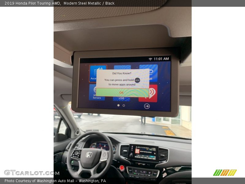 Modern Steel Metallic / Black 2019 Honda Pilot Touring AWD
