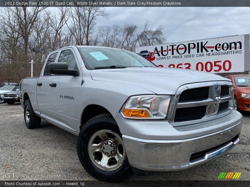 Bright Silver Metallic / Dark Slate Gray/Medium Graystone 2011 Dodge Ram 1500 ST Quad Cab