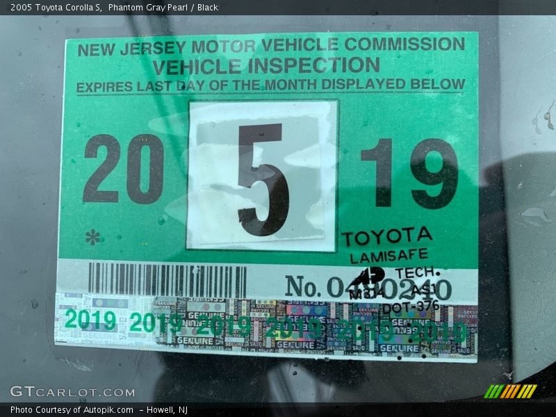 Phantom Gray Pearl / Black 2005 Toyota Corolla S