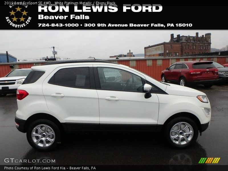 White Platinum Metallic / Ebony Black 2019 Ford EcoSport SE 4WD