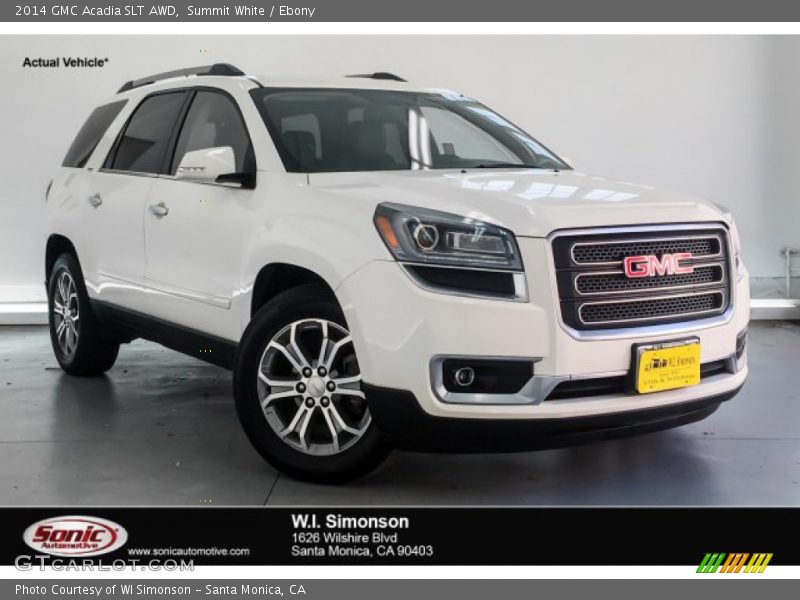 Summit White / Ebony 2014 GMC Acadia SLT AWD