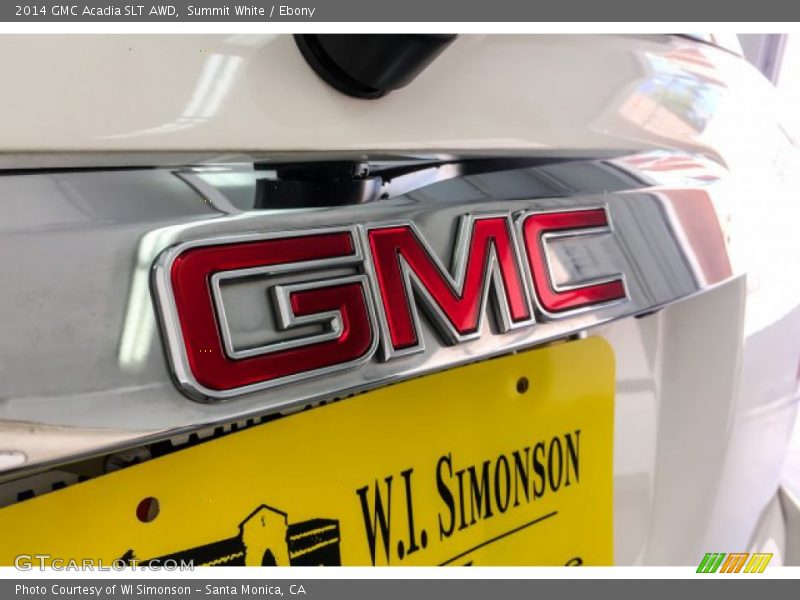 Summit White / Ebony 2014 GMC Acadia SLT AWD