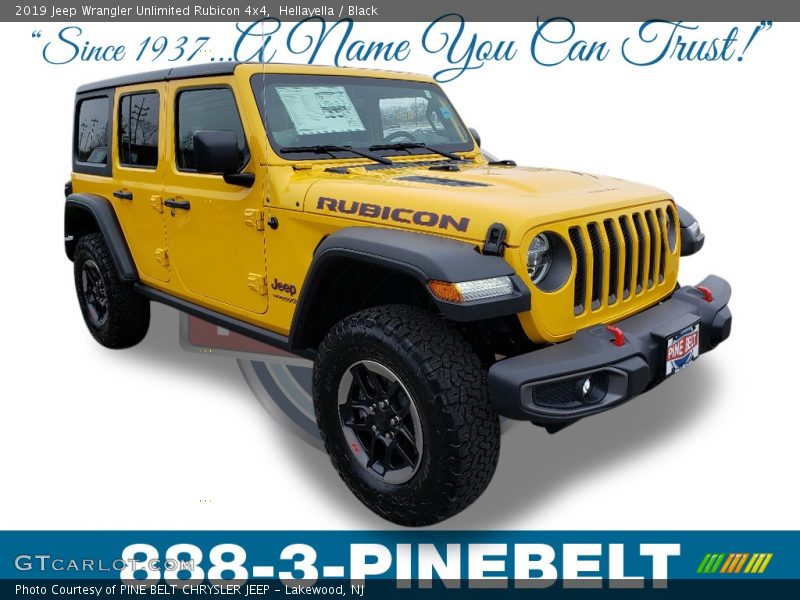 Hellayella / Black 2019 Jeep Wrangler Unlimited Rubicon 4x4