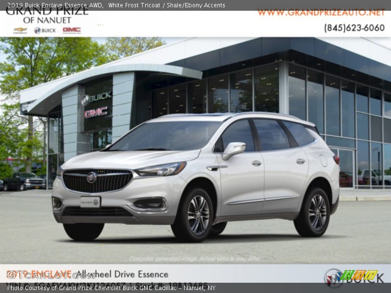 White Frost Tricoat / Shale/Ebony Accents 2019 Buick Enclave Essence AWD