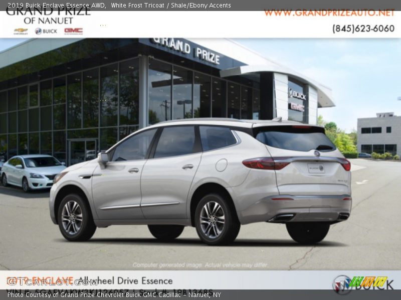White Frost Tricoat / Shale/Ebony Accents 2019 Buick Enclave Essence AWD