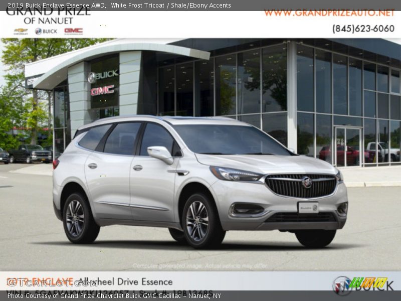 White Frost Tricoat / Shale/Ebony Accents 2019 Buick Enclave Essence AWD