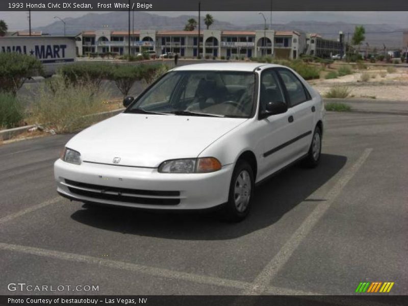 Frost White / Beige 1993 Honda Civic DX Sedan