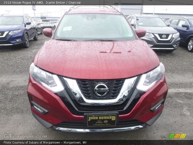 Scarlet Ember / Charcoal 2019 Nissan Rogue SV AWD