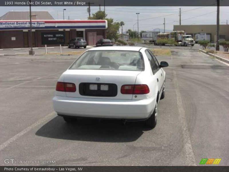 Frost White / Beige 1993 Honda Civic DX Sedan