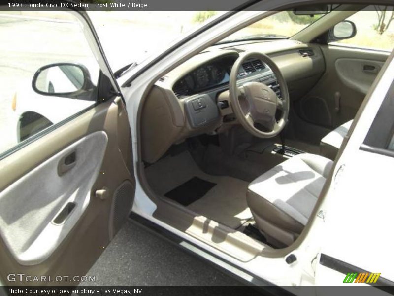 Frost White / Beige 1993 Honda Civic DX Sedan