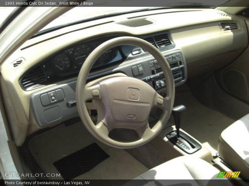 Frost White / Beige 1993 Honda Civic DX Sedan