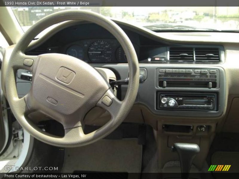 Frost White / Beige 1993 Honda Civic DX Sedan