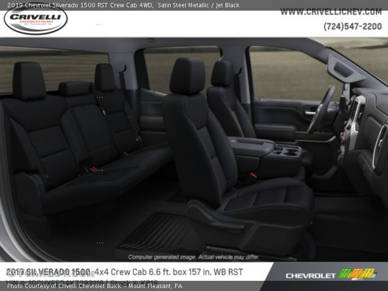 Satin Steel Metallic / Jet Black 2019 Chevrolet Silverado 1500 RST Crew Cab 4WD