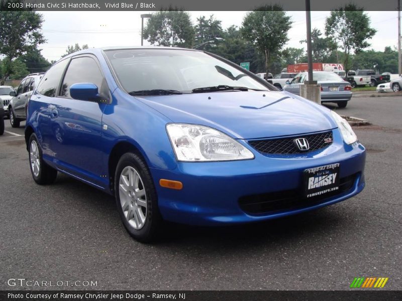 Vivid Blue / Black 2003 Honda Civic Si Hatchback