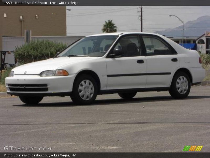 Frost White / Beige 1993 Honda Civic DX Sedan